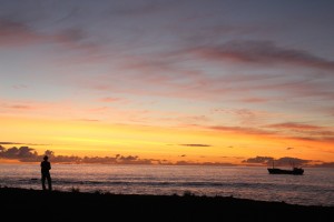 coucher de soleil île de Pâques